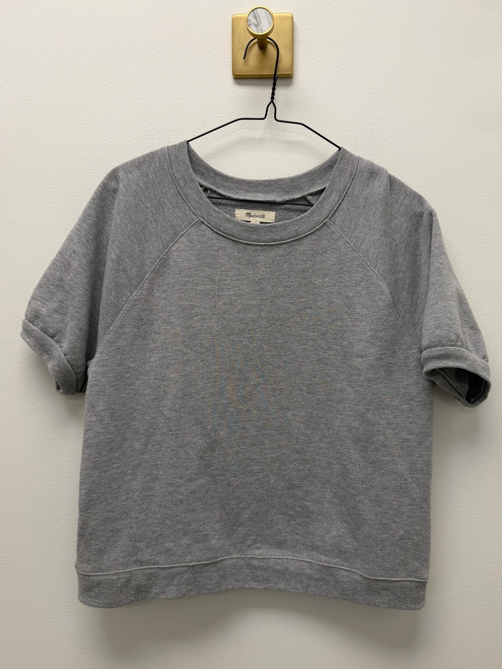 Madewell Short-Sleeve Gray Sweatshirt Top sz XS
